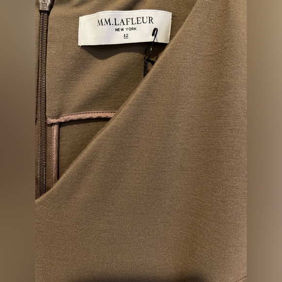 MM. LAFLEUR NWT Olive Green Rachel Sheath Dress Size 12 Bodycon Classic Bodycon - Picture 5 of 12